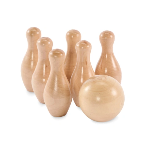 BOLITO Mini set de bowling din lemn de pi_6