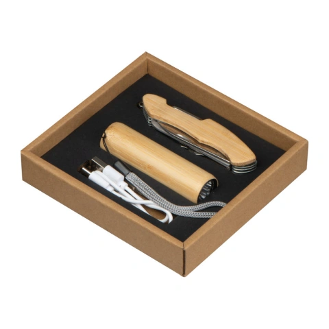 Set cadou cu lanterna LED și cuțit ecologic Linz_5