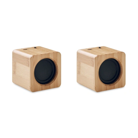AUDIO SET Set boxe wireless din bambus