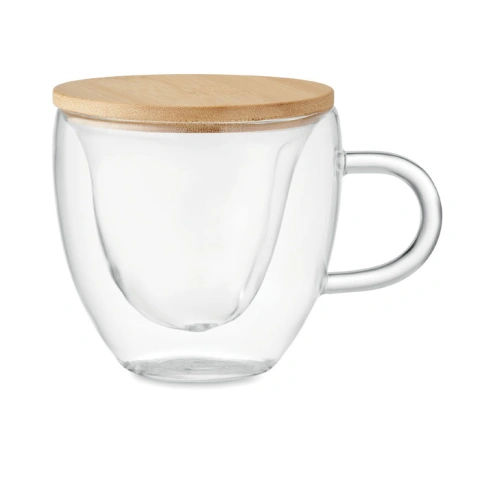 CORAMUG Cană borosilicată cu perete dub